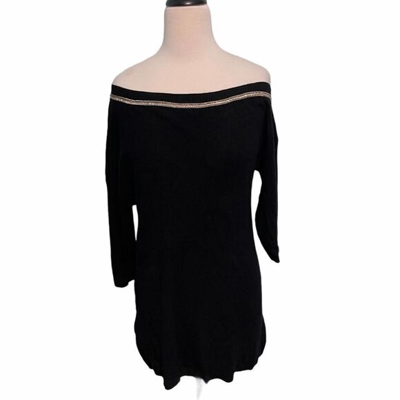 Thalia Sodi‎ Off The Shoulder Sweater Black Large - Picture 1 of 13